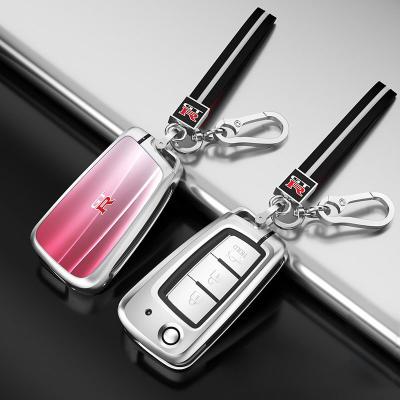 China 2022 Bling Bling Crystal Factory Tempered Glasses 3D Luxury Zinc Alloy Car Remote Smart Key Holder For Nissan for sale