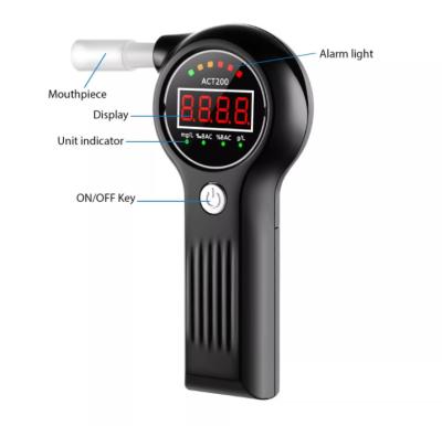 China 2022 New Arrival Professional Grade Accuracy LED Display Portable Alcohol Tester Alcohol Breathalyzer 50 Test Records To Be Stored for sale