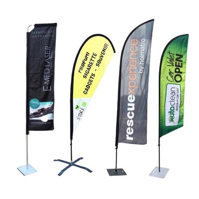 China All Outdoor Events Custom Outdoor Teardrop Beach Feather Advertising Flag for sale