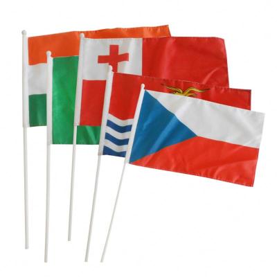 China Health Care Institutes Outdoor Sports Cheer Flag Plastic Fiberglass Hand Signal Flag Eu Wooden Hand Flag for sale