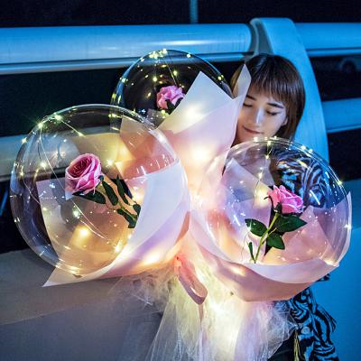 China Gift Toy Luminous Balloons Rose Light Globos Bouquet Transparent Led Sunflower Balloons Toy Factory Outlet Valentines Day Gift for sale