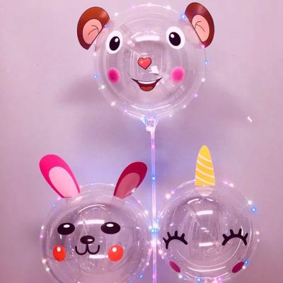 China Gift Toy Gift Toy Cheap Cartoon Bobo Balloon 24 Inch LED Balloon Lights For Christmas Wedding Party Decoration Flashing Globos With Sticks for sale