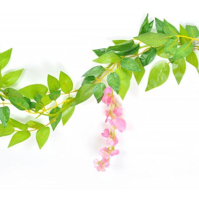 China Simulated Flower Dry Vine Decorative Dry Silk Flower Wedding Ceiling Flower Vine Bean Flower String Purple Plastic Flower Wisteria Vine for sale