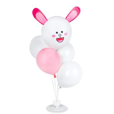 China Cute Decoration Bunny Balloon Cup Decoration with Stick and Flower Base Table Desk Stand for Birthday Party, Wedding, Event Decorations for sale