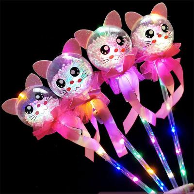 China Children's Glowing Gift Toy Hot Selling Toy Products Kids Fairy Stick Toys Mini Bobo Magic Ball Flash Magic Wand Toy Stall Drain Luminous Wave Ball for sale