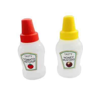 China Factory Wholesale 25ml Mini Seasoning Sauce Bottle Tomato Portable Sauce Container With Spiral Cover for sale