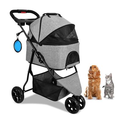 China Sustainable Hot Selling Newest Oxford+Metal Low Price Pet Travel Trolley For Cats for sale