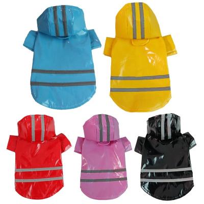 China Small Animals Wholesale Pet Color PU Reflective Brand Raincoat for sale