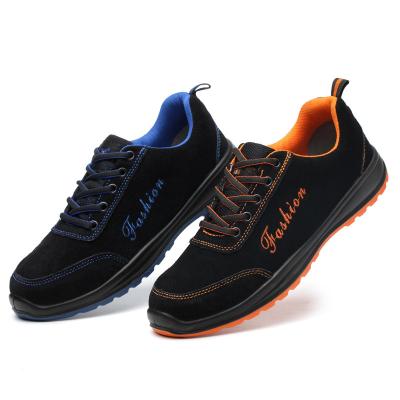 China Lightweight Fashion Leather Toe Industrial Suede Steel Toe Sports Safety Shoes for sale