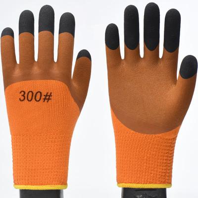 China Latex anti-slip foam protection work gloves are wear-resistant non-slip wrinkle thickened breathable and durable protective for sale