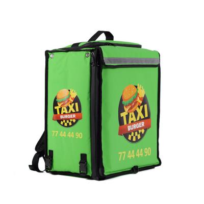 China Waterproof Insulated Waterproof Thermal Green Goods Motorcycle Food Pizza Delivery Hot Insulated Bags for sale