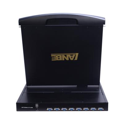 China Double-rail Structure Best Selling 17 Inch Modulize Double-rail VGA LCD KVM Console For Switch Computer for sale