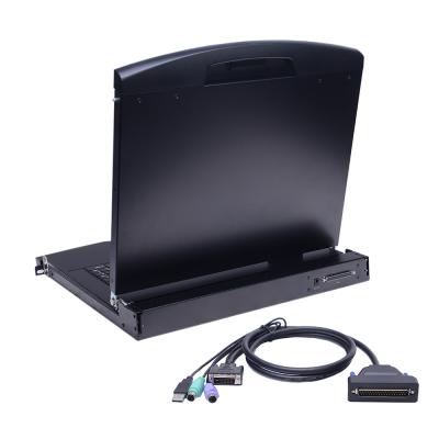 China High Destinaiton Monitor LANBE Brand 17 Inch Monitor 12V 4A 1080P DVI LCD KVM Switch With Mouse Keyboard for sale