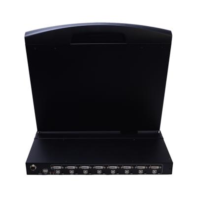 China China Supplier 1920* 1200@60HZ High Resolution Single-rail 8 Port LCD KVM Switches for sale