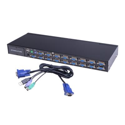 China Single Standard High Quality 1080P@60HZ Resolution 16 Ports Single Rack Mountable VGA KVM Switch for sale