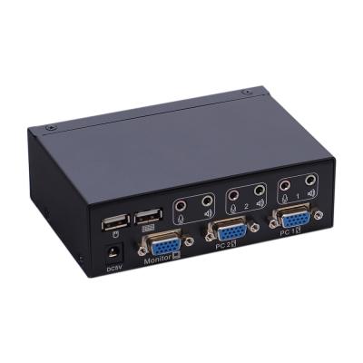 China Durable Small Design Durable Metal Housing 2 Port USB VGA KVM Desktop Switch for sale