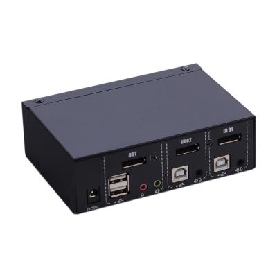 China Hot Selling Portable 4K@60HZ Resolution 2 Ports USB Connect Desktop KVM Switch With Keyboard for sale