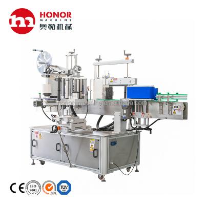 China 3 Label Automatic Plastic Liquid Triple Sticker Food Beverage Honor Machine Glass Bottle Labeling Machine for sale