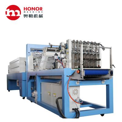 China Food Automatic Straight Linear Hot Shrink PE Cling Film Sealing Machine for sale