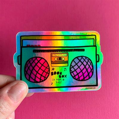 China Waterproof Custom Holographic Label Printing Logo Sticker Custom Waterproof Vinyl Die Cut Hologram Sticker for sale