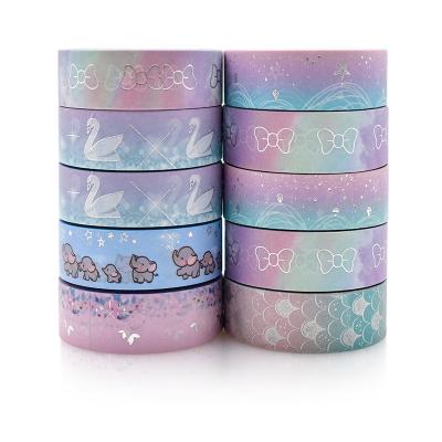 China Waterproof custom printing washi masking gold foil paper and silver washi tape tape for decoration for sale