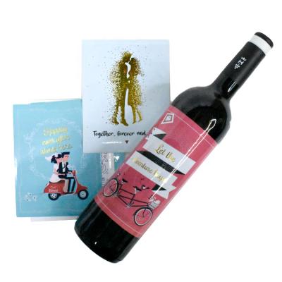 China Eco - Friendly Custom Printing Gold Foil Stamping Logo Stickers Wine Label For Bottle for sale