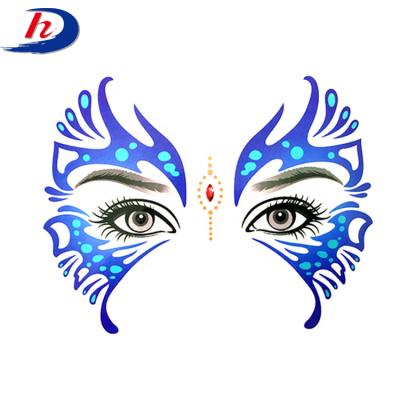 China Temporary Custom Halloween Party Colorful Glitter Face Make Up Mask Tattoo Sticker for sale