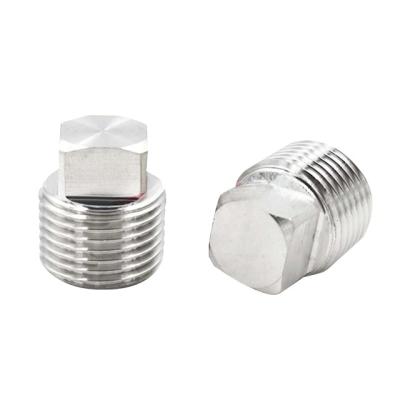 China Industry Pipe Fitting Stainless Steel Forged NPT 1/2 Male Solid 3/4 Inch Square Head Intake for sale