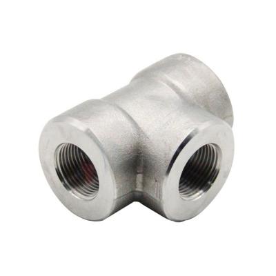 China Industry Customized High Pressure Forged Carbon Steel A105 A350LF2 Threaded Equal Cross Straight Tee for sale