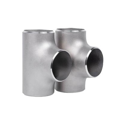 China Stainless Steel ASME B16.9 A403 wp304 316 SCH 40 80S DST Stainless Steel Butt Welded Seamless Straight Equal Cross TEE for sale