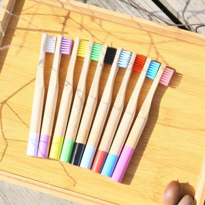 China Foldable Biodegradable Natural Bamboo Toothbrush Eco Friendly Toothbrushes For Kid Toddler Colorful Bristles Safe Soft Toothbrushes for sale