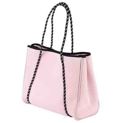 China Fashion Beach Tote Bags in Solid Color Customized Shoulder Handbag for Women and Mom Traveling and Swimming for sale