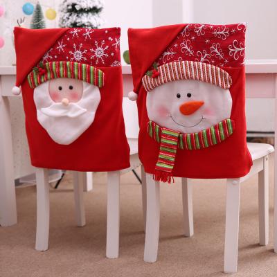 China Simple Santa Claus Chair Covers Christmas Dining Room Seat Covers Back Cover Party Decor Christmas Home Decorations for Home for sale