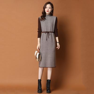 China 2021 Winter Knitted Dress Women's Mid-Length Woolen Inner Dress Temperament Thin Skirt Style Women's Anti-wrinkle New for sale