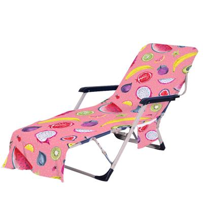 China Compressed Pool Chair Towel Covers With Pockets Outdoor Customized Quick Dry Foldable Beach Chair Covers for sale