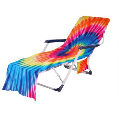 China Compressed Rainbow Printed Beach Chair Covers Wholesale Outdoor Sun Microfiber Bath Chair Cover for sale