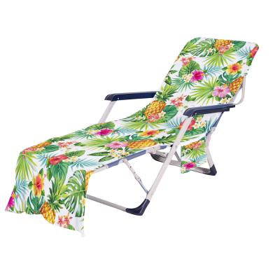 China Compressed Summer Microfiber Beach Chair Covers With Pockets Outdoor Customized Quick Dry Foldable Chair Covers for sale