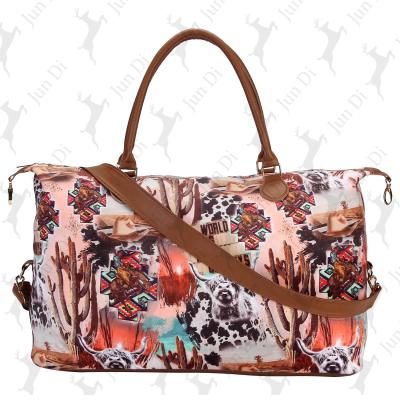 China Fashion Newest Popular Style Seamless Pattern Western Vibraphone Weekender Bags Travel Duffel Bags For Sports Gym for sale