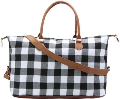 China Fashion Buffalo Plaid Tote and Wallet Set Personalized Tote Bag Shoulder Bag Handbag for Women Girls (White) for sale