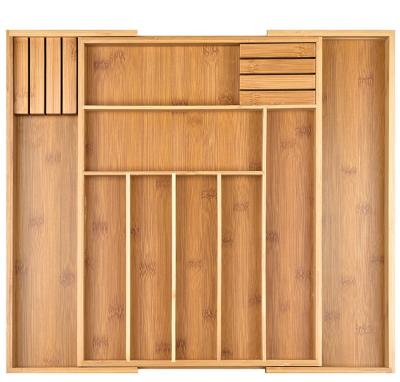 China 100% Pure Viable Bamboo Organizer, Adjustable Kitchen Drawer Divide for sale