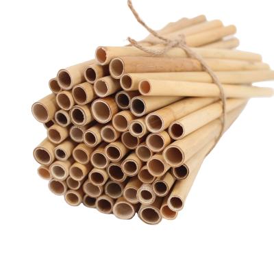 China Green Bamboo Straw Organic Reusable Tubular Straw Eco - Friendly Disposable for sale