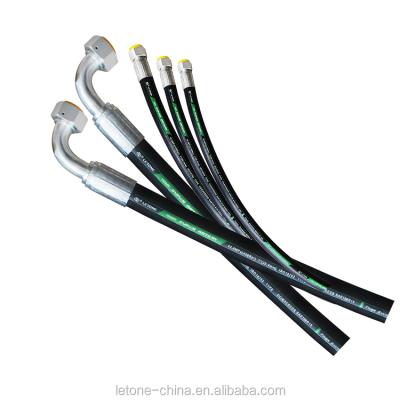 China Letone EN853 2SN SAE100 R2 Low Oil Hydraulic Fluids to China High Pressure Steel Wire Braided Rubber Hydraulic Hose for sale