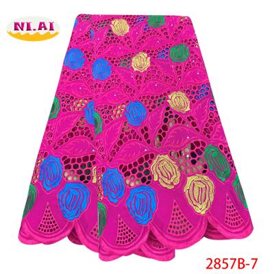 China Wholesale price viable high quality nigerian lace embroidery lace african swiss voile lace fabrics for sale