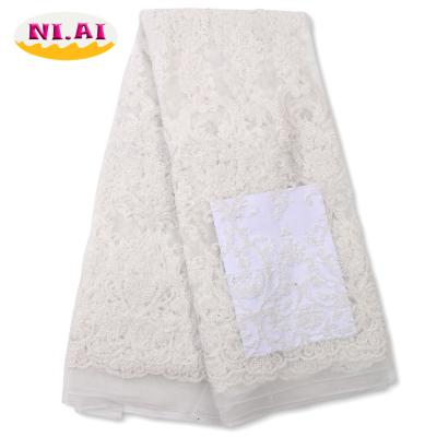 China Viable For Dress Wedding High Quality For Dress Hot Selling Fabrics Lace Up 2021 Latest Net Beads New De Partty African Small Piece Of Lace for sale