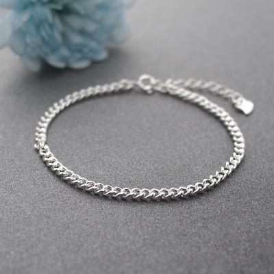 China Wholesale High Quality Cuban Chain Necklace CLASSIC Sterling Silver 925 Silver Ladies Necklace for sale