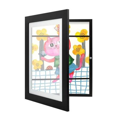 China Eco-friendly Kids Artwork Frames Changeable Display 8.5 x11 with Mat or 9x12 Without Mat Picture Display Wall Art Frames holds 50 for sale