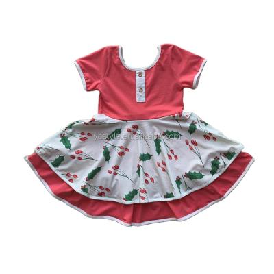 China New Good Quality Anti-Static Flower Babies Twirling Dress Button Down Organic Cotton Kids Clothes Girls' Ruffle Dresses for sale