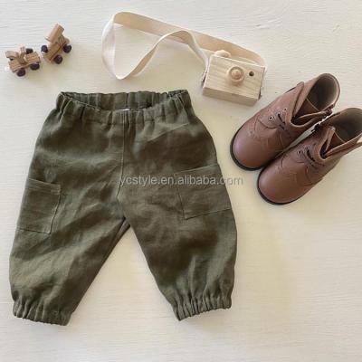 China high quality neutral style linen pants Anti-wrinkle jogger pants, summer girls or boys linen pants for sale