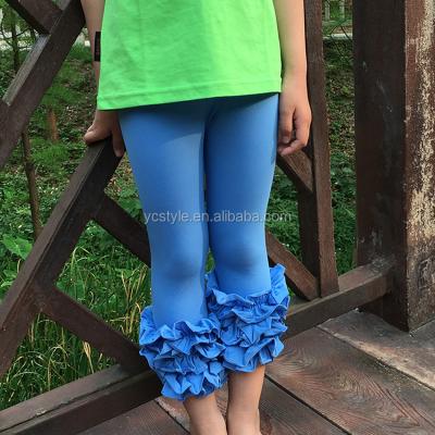 China Anti-pilling stock baby tripe and full ruffle icing capris pants clothes for toddler girls for sale