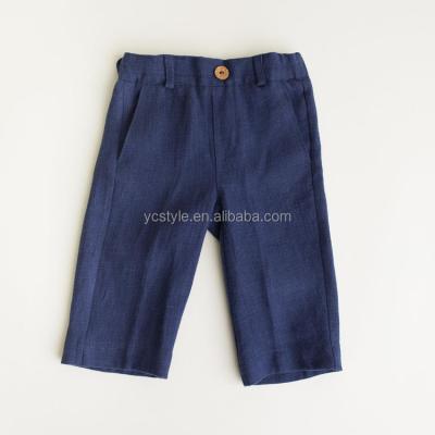 China Anti-pilling high quality pure linen cargo pants for boys, kids pants trousers for sale